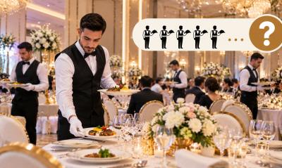 تعداد گارسون برای هر ۱۰۰ مهمان در تالار چقدر باید باشد؟